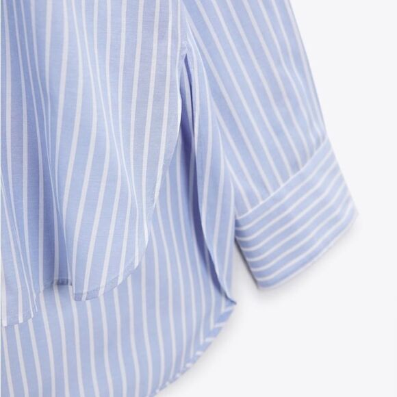 ZARA OVERSIZED STRIPED SHIRT WITH BUTTONS - Picture 10 of 12